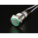 Rugged Metal On/Off Switch with Green LED Ring - 16mm Green On/Off