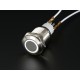 Rugged Metal Pushbutton with White LED Ring - 16mm White Momentary