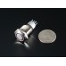 Rugged Metal Pushbutton with Red LED Ring - 16mm Red Momentary