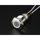 Rugged Metal On/Off Switch with White LED Ring - 16mm White On/Off