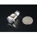 Rugged Metal On/Off Switch with White LED Ring - 16mm White On/Off