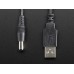 USB to 2.1mm Male Barrel Jack Cable - 22AWG & 1 meter