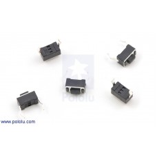 Mini Pushbutton Switch: PCB-Mount, 2-Pin, SPST, 50mA (5-Pack)