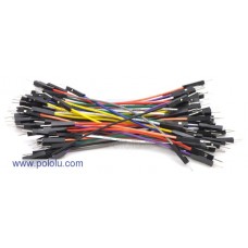 Premium Jumper Wire 50-Piece Rainbow Assortment M-M 3"