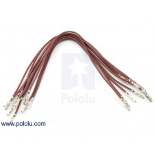 Wires with Pre-Crimped Terminals 10-Pack F-F 6" Brown