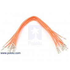 Wires with Pre-Crimped Terminals 10-Pack F-F 6" Orange