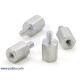 Aluminum Standoff: 1/4" Length, 2-56 Thread, M-F (4-Pack)