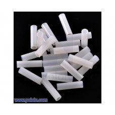 Nylon Spacer: 15mm Length, 4mm OD, 2.7mm ID (25-Pack)