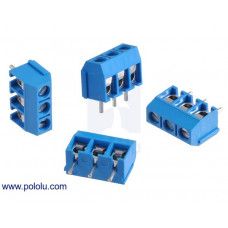 Screw Terminal Block: 3-Pin, 5 mm Pitch, Side Entry (4-Pack)