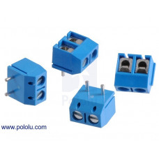 Screw Terminal Block: 2-Pin, 5 mm Pitch, Top Entry (4-Pack)