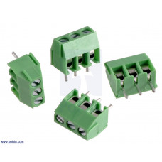 Screw Terminal Block: 3-Pin, 3.5 mm Pitch, Side Entry (4-Pack)