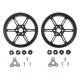 Pololu Multi-Hub Wheel w/Inserts for 3mm and 4mm Shafts - 80×10mm, Black, 2-Pack