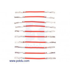 Wires with Pre-Crimped Terminals 10-Pack F-F 1" Red