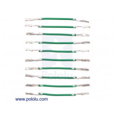 Wires with Pre-Crimped Terminals 10-Pack F-F 1" Green