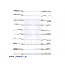 Wires with Pre-Crimped Terminals 10-Pack F-F 1" White