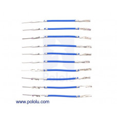 Wires with Pre-Crimped Terminals 10-Pack M-F 1" Blue