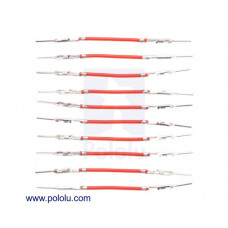 Wires with Pre-Crimped Terminals 10-Pack M-M 1" Red