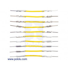 Wires with Pre-Crimped Terminals 10-Pack M-M 1" Yellow