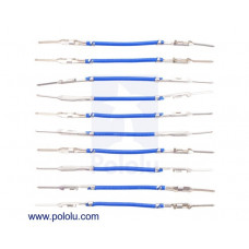 Wires with Pre-Crimped Terminals 10-Pack M-M 1" Blue