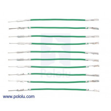 Wires with Pre-Crimped Terminals 10-Pack M-F 2" Green