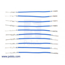 Wires with Pre-Crimped Terminals 10-Pack M-F 2" Blue