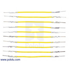 Wires with Pre-Crimped Terminals 10-Pack M-M 2" Yellow