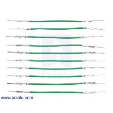 Wires with Pre-Crimped Terminals 10-Pack M-M 2" Green