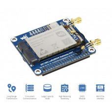 SX1302 LoRaWAN Gateway HAT for Raspberry Pi, SX1302 868M EU868, GNSS Module